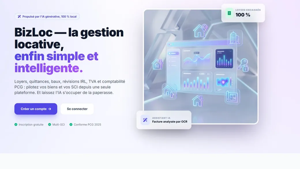 La plateforme BizLoc — gestion locative pour bailleurs et SCI